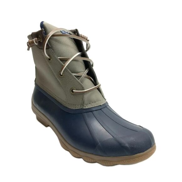 Sperry Duck Boots Blue Gray Waterproof Rubber Rain Outdoor 8 - Picture 1 of 11